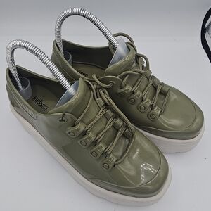 Melissa Kick Off Platform & wedge Sneakers Green white Size 8